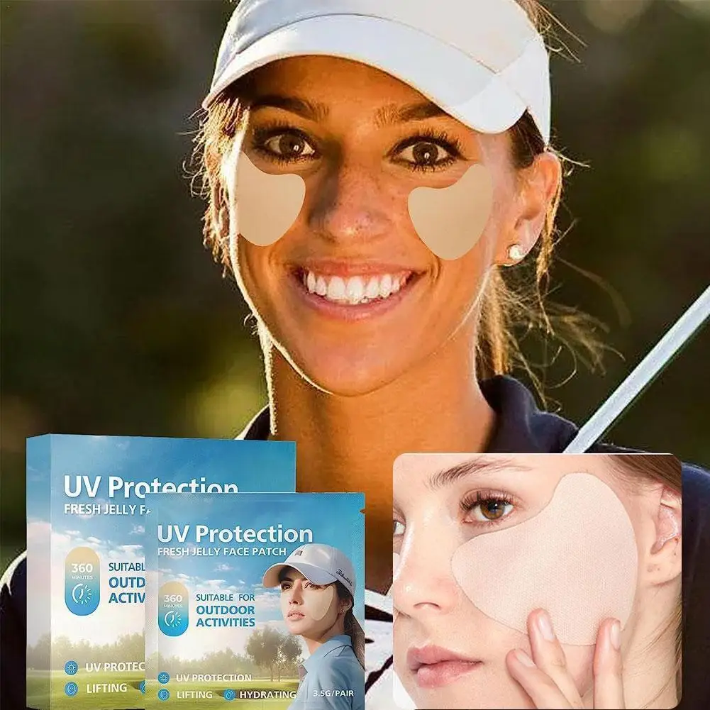 5 шт., УФ-пластырь для лица, защита от солнца для Гольфа, наклейки для активного отдыха, Солнцезащитный крем, Гелевые пластыри, Увлажняющая Гелевая маска для глаз
