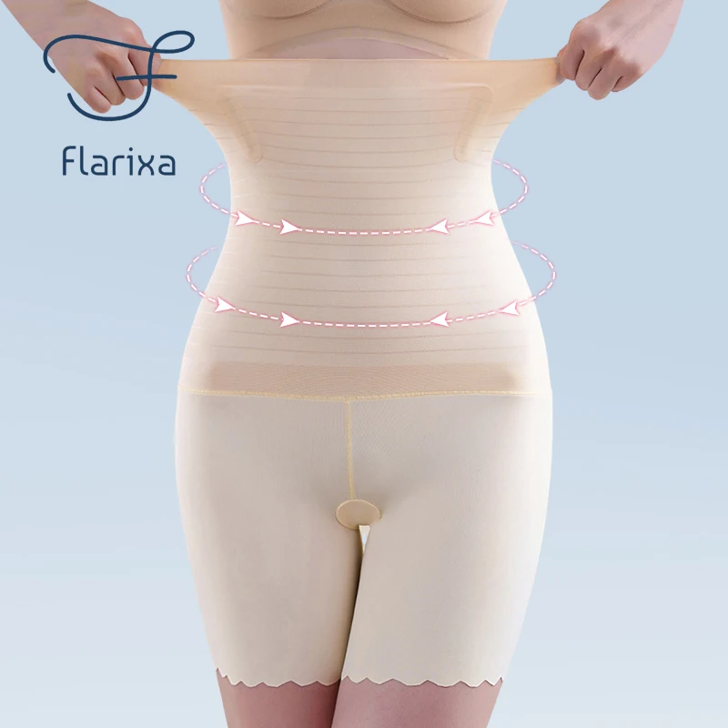 Flarixa, формирующие трусики с высокой талией для женщин, защитные шорты под юбку, дышащие защитные штаны из ледяного шелка, Формирователь тела