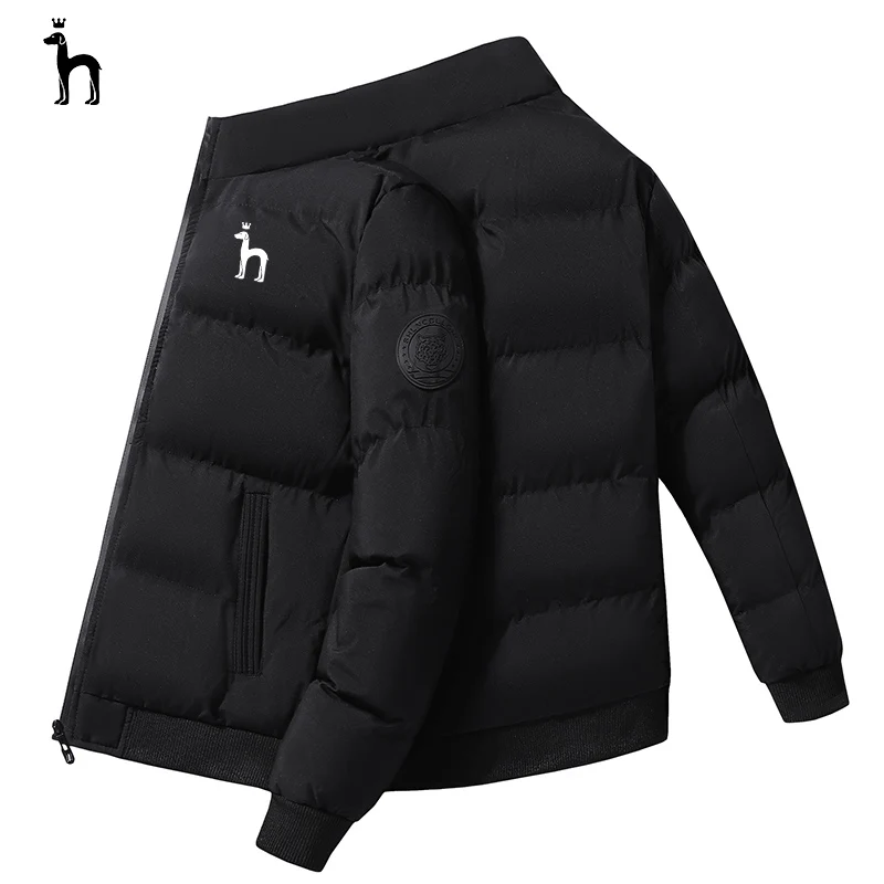 HAZZYS – Зима 2023, мужская ветровка на молнии, повседневная, модная, уличная куртка, хлопковая куртка, пуховик