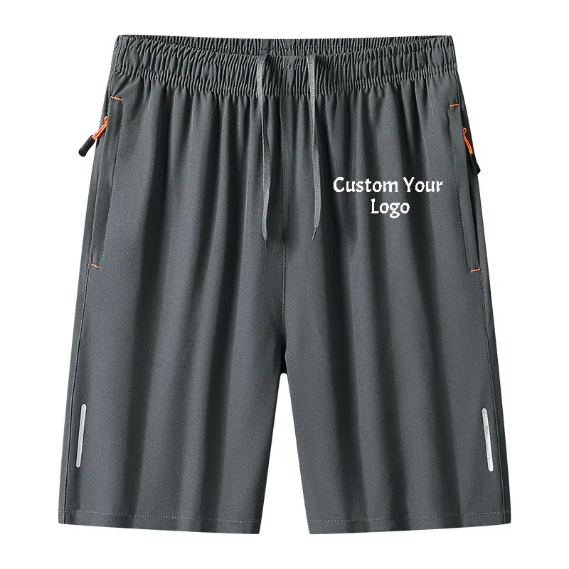 Настраиваемые шорты Мужские повседневные Свободные Баскетбольные спортивные брюки Летние пляжные шелковые быстросохнущие пятиточечные брюки для мальчиков