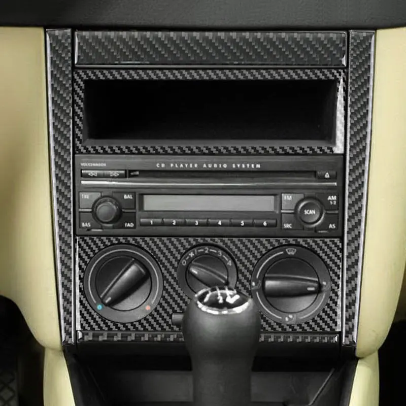 Центральный Пульт Управления из Углеродного Волокна CD AC Кондиционер Радио Панель Рамка Накладка Для VW Golf 4 Jetta Bora MK4 R32 GTI 1999-2004